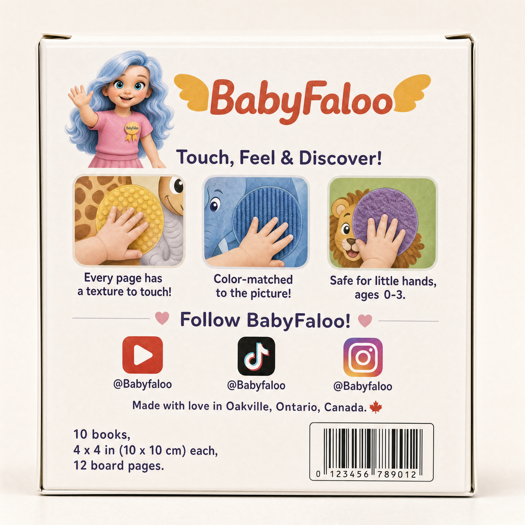 BabyFaloo 10-Book Touch & Feel Set | Sensory Board Books for Babies & Toddlers (6 Months - 3 Years)