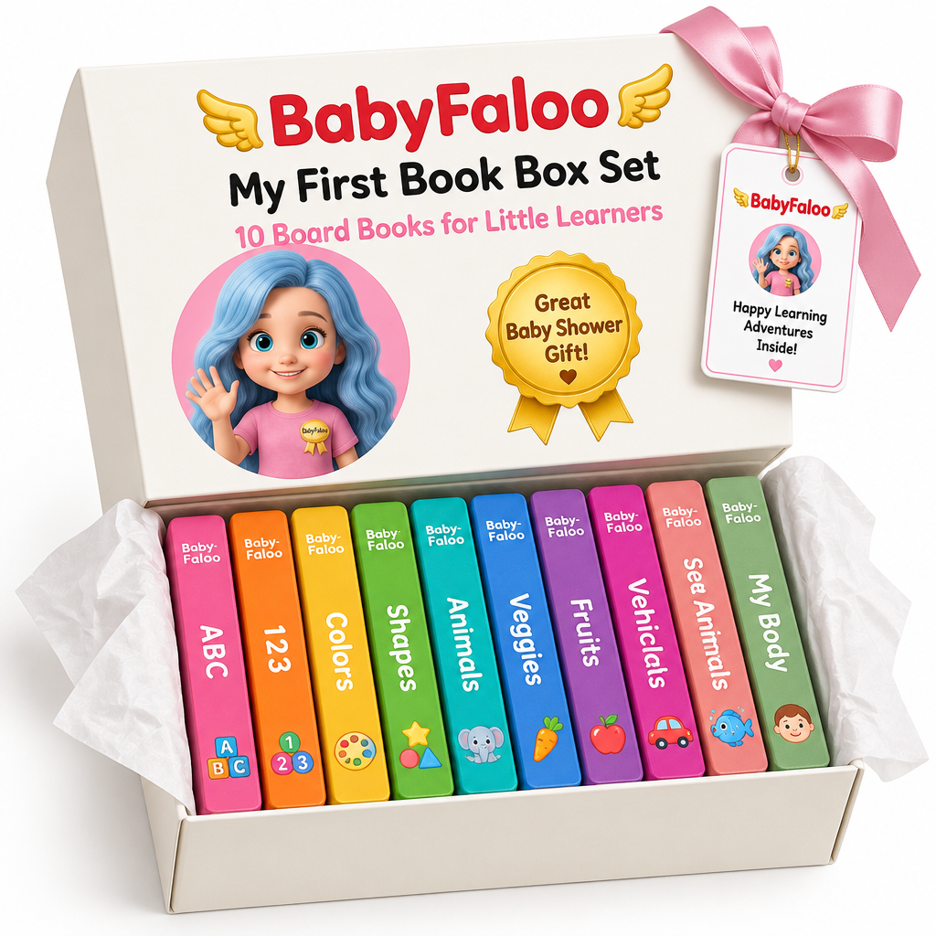 BabyFaloo 10-Book Touch & Feel Set | Sensory Board Books for Babies & Toddlers (6 Months - 3 Years)