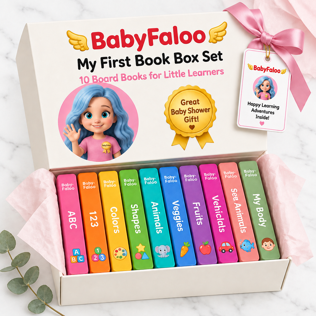 BabyFaloo 10-Book Touch & Feel Set | Sensory Board Books for Babies & Toddlers (6 Months - 3 Years)