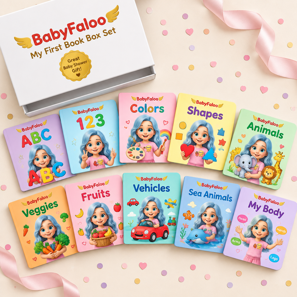 BabyFaloo 10-Book Touch & Feel Set | Sensory Board Books for Babies & Toddlers (6 Months - 3 Years)